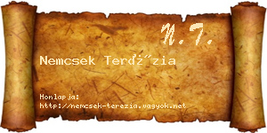 Nemcsek Terézia névjegykártya